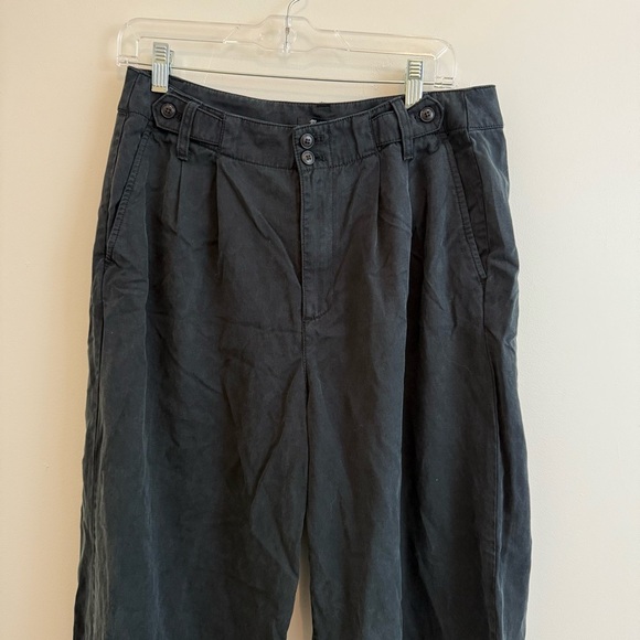 Madewell Women's Harlow Wide-Leg High Waisted Black Pants Size Petite 10 Relaxed - Picture 2 of 11